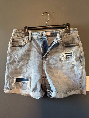 Judy Blue Light Blue Distressed Denim Shorts
